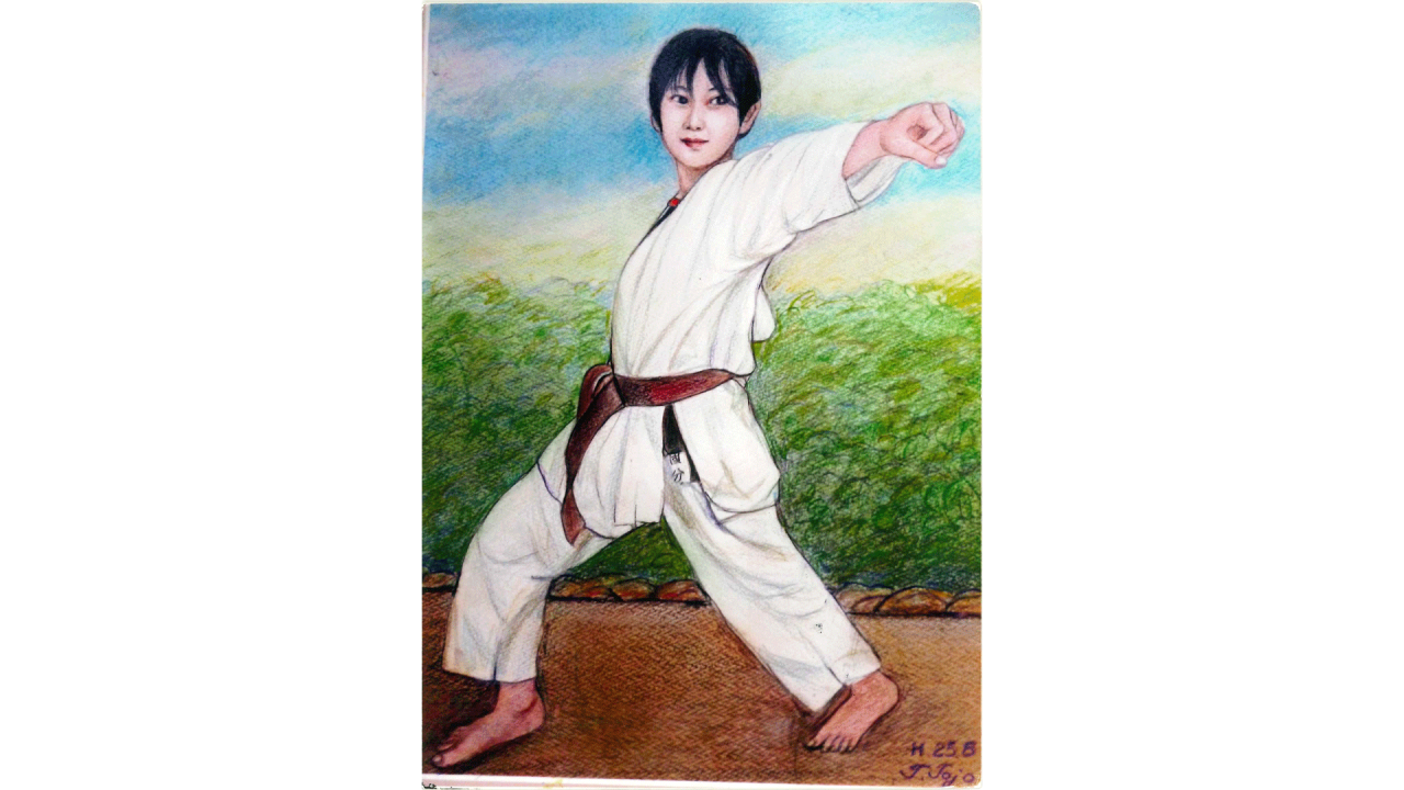 東條鉄郎_「空手道」に励む姉と弟_01